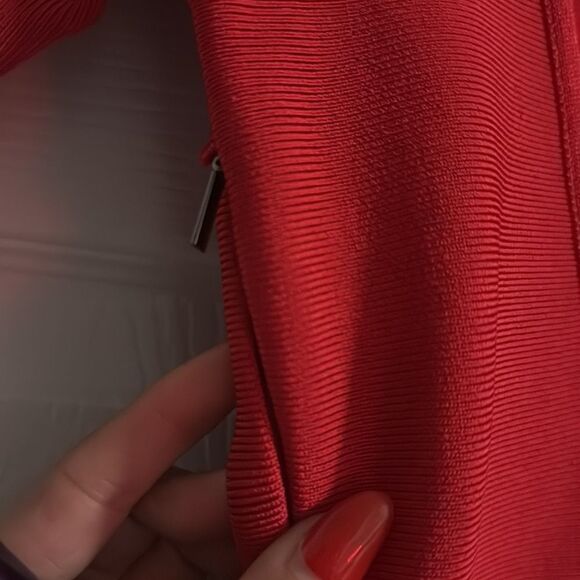 Low Back Mesh - Body Con Red Dress - Like New - Size Small - Picture 4 of 6